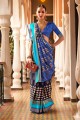 Printed Patola silk Multicolor Saree with Blouse
