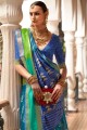 Multicolor Saree with Printed Patola silk