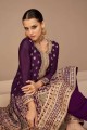 Embroidered Georgette Salwar Kameez in Purple
