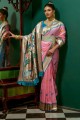 Zari Silk Wedding Saree in Baby pink