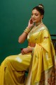 Silk Wedding Saree in Yellow with Zari