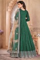 Green Anarkali Suit with Embroidered Taffeta