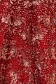 Wedding Lehenga Choli Net  with Embroidered in Red