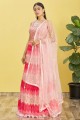 Digital print Pink Wedding Lehenga Choli in Organza
