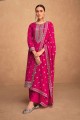 Pink Silk Embroidered Palazzo Suit with Dupatta
