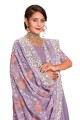 Georgette Saree with Embroidered in Lavender