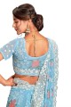 Sky blue Saree in Georgette with Embroidered