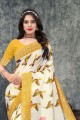Digital print Digital print Yellow Saree with Blouse