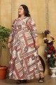 Gown Dress in Multicolor Rayon with Printed