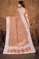 Organza Weaving Dusty peach Saree with Blouse