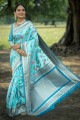 Firozi  Zari Saree in Silk