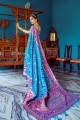Zari Saree in Turquoise blue  Silk