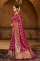 Georgette Weaving Magenta Saree with Blouse