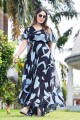 Digital print Gown Dress in Multicolor Georgette