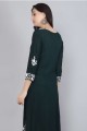 Teal  Kurti in Rayon with Embroidered
