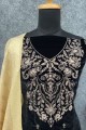 Black Palazzo Suit in Velvet with Embroidered