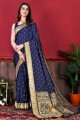 Blue Weaving Silk Saree with Blouse