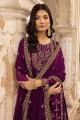 Eid Salwar Kameez in Purple Georgette with Embroidered