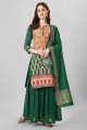Sharara Suit in Multi  Silk with Weaving