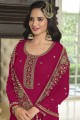 Embroidered Pink Georgette Eid Sharara Suit with Dupatta