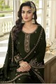 Green Eid Sharara Suit with Embroidered Georgette