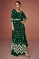 Georgette Green Eid Anarkali Suit in Embroidered