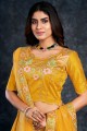 Silk Embroidered Yellow Wedding Lehenga Choli with Dupatta