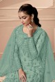Light green Salwar Kameez with Embroidered Net