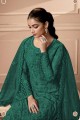 Green Net Salwar Kameez with Embroidered