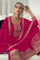 Eid Pink Palazzo Suit with Embroidered Silk