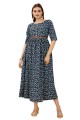Printed Gown Dress in Multicolor Crepe