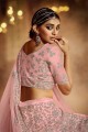 Pink Zircon Wedding Lehenga Choli in Soft net
