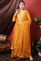 Mustard  Silk Resham Pakistani Suit with Dupatta