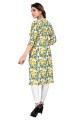 Straight Kurti in Multi  Crepe with Printed