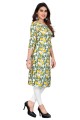 Straight Kurti in Multi  Crepe with Printed