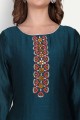 Turquoise  Salwar Kameez in Viscose with Mirror