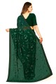 Green Party Wear Saree in Embroidered Georgette