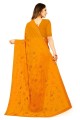 Yellow Party Wear Saree with Embroidered Georgette
