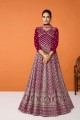 Maroon Anarkali Suit in Georgette with Embroidered
