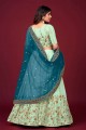 Green Lehenga Choli in Georgette with Embroidered