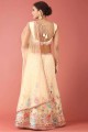 Cream Wedding Lehenga Choli in Sequins Net