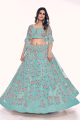 Turquoise  Wedding Lehenga Choli in Soft net with Thread