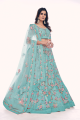 Turquoise  Wedding Lehenga Choli in Soft net with Thread