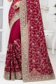 Georgette Embroidered Cherry  Party Wear Saree with Blouse