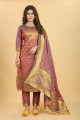 Sharara Suit in Old rose Silk with Printed