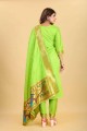 Printed Silk Salwar Kameez in Light green with Dupatta