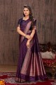 Purple Weaving Saree in Satin