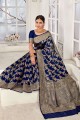 Banarasi silk Blue Banarasi Saree with Weaving