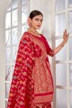 Banarasi Saree in Red Banarasi silk with Weaving