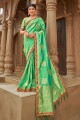 Banarasi silk Banarasi Green Saree in Weaving